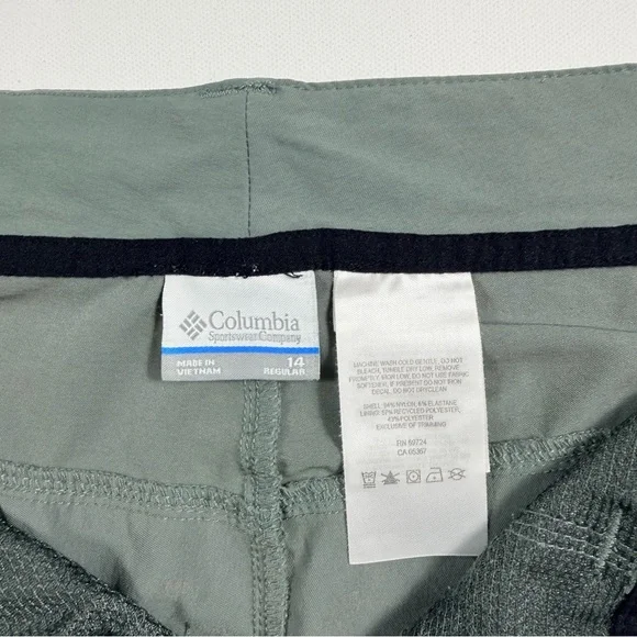 Columbia Omni-Shield Women’s Hiking Pants Size 14 Gray Green Outdoor Trail - Picture 3 of 12